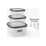 3’lü Sızdırmaz Saklama Kabı Seti | 1600ML + 2800ML + 4600ML | Şeffaf Plastik Yemek Kabı | Gıda Saklama & Mutfak Organizer Kutusu | Mikrodalga ve Buzdolabı Uyumlu