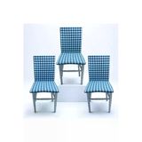 3'Lü Sünger Dolgulu-Fermuarlı-Arkalıklı-Yıkanabilir-Sandalye Minderi 40 X 8