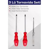 3'Lü Tornavida Seti (Düz Tornavida + Yıldız Tornavida + Kontrol Kalemi) Mirah009k-Avh-1162