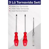 3'Lü Tornavida Seti (Düz Tornavida + Yıldız Tornavida + Kontrol Kalemi) P78794s5573