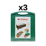 3'lü Türkay 32.5x26.5x1 Cm Saplı-oluklu Polietilen Kesme Tahtası Kesim Levhası Yeşil 1237