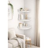 3'lü Üçgen Köşe Duvar Raf 31 X 26 X 23 Beyaz