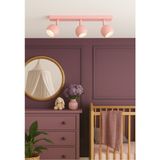 3lü Üçlü Pembe Gövde Küre Hareketli Başlık GU10 Tasarruflu LED Tavan Spot Avize Çocuk Bebek Odası
