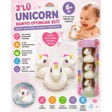 3'Lü Unicorn Banyo Oyuncak Seti Yumuşak Suda Yüzen Sevimli Unicorn Oyuncakları Bebek Banyo Oyuncağı