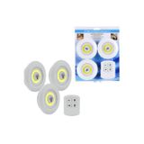 3lü Uzaktan Kumandalı Kablosuz LED Spot Lamba - Yapışkanlı