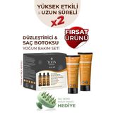 3'lü Uzun Süren Düzleştirici & Saç Botoxu Kiti, Tuzsuz Şampuan 250ml, Saç Kremi 200ml Saç Bakım Seti