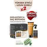 3'lü Uzun Süren Düzleştirici & Saç Botoxu Kiti, Tuzsuz Şampuan 250ml Saç Spreyi 250ml Saç Bakım Seti