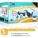 3'lü Vakumlu Hurç Seti - 4 2 Orta 1 Büyük Boy Vakumlu Torba, Vakumlu Poşet Şeffaf