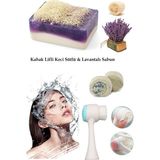 3lü Yaşlanma Karşıtı Bakım Peeling Keçi Sütlü&sabun Lavanta Leke,kararma Ruşur Taşı Yüz Fırçası