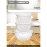 3’Lü Yuvarlak Saklama Kabı Seti Hava Geçirmez Bpa Free