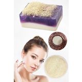 3'lü Yüz Temizleme Leke Akne Ölü Deri Peeling Ruşur Taşı Masaj Etkili Keçi Sütü Lavanta Sabun