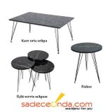 3Lu Zigon Sehpa + Orta Sehpa + Fiskos Sehpa