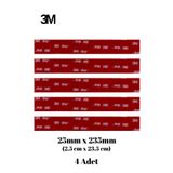 3M 25x235x1mm Yedek Güçlü Çift Taraflı Vhb Bant Die Cut Kesim (4 ADET)