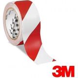 3M 767 50 mm x 33 mt Kırmızı Beyaz Vinil Yer ve Güvenlik İşaretleme Bandı