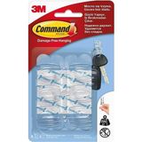 3m Command 17006clr-cee Mini Boy Şeffaf Askı, Max 225 Gr 6 Askı + 8 Küçük Boy Cırt Bant