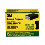 3M CP000-6P-CC Zımpara Süngeri Ekstra İnce Kumlu, 3-3/4" x 2-5/8", Siyah, 6 Adet