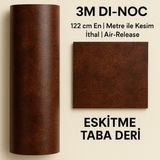 3M Mimari Kaplama Folyosu | premium yapışkanlı folyo | Eskitme Taba Deri Dokulu - Koyu Taba - 122cm x 100cm