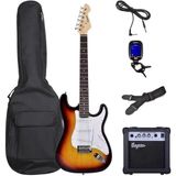 3M Music Elektro Gitar Sss Manyetik Elektro Gitar Seti Gitar+Amfi+Kılıf+Kablo+Askı Kayışı+Akort Cihazı+Pena - Sunburst