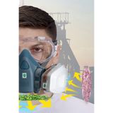 3M RD Zehirli Gazlar (Kükürt Dioksit Hidrojen Sülfür) Gaz Maskesi M Beden (FİLTRELİ)+Kapalı Gözlük