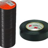 3M Temflex 1300E Siyah 10'Lu Paket Pvc Izole Bant 0.13X19x0.13mm Izole Elektrik Bandi