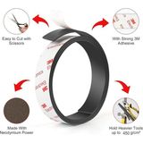 3m Yapışkanlı Neodyum Şerit Mıknatıs Magnet Buzdolabı Magnet - 4 Kat Daha Güçlü - 100 cm - Siyah