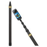 3mt 300cm Carbon Fiber Görünmez Hayalet Çubuk Invisible Stick Insta360 X X2 X3 X4 X4 Air X5 X6, ONE RS, GO 3, One X, Evo DJI Osmo 360 vb Aksiyon Kameraları ile Uyumlu