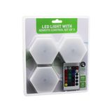 3PCS - ALTIGEN - RGB KUMANDALI - PİLLİ - DOKUNMATİK LAMBA SETİ 6 LED (5264)