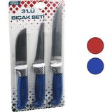 3pcs Bilezikli Kurban Bıçak Seti BP-320Y--BP-036K--BP-0403 No:2 Kemik Sıyırma - No:0 Yüzme - No:3 Et Kurban Bıçak - Siyah