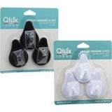 3pcs Lılyum Askı Siyah - Beyaz Plastik Yapışkanlı Montaj (3) - Beyaz - Siyah