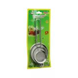 3Pcs Set Mini= 5-7-8Cm Tel Süzgeç Metal Çerçece Metal Sap=8.5-10.5-10.5Cm (5433)