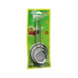 3Pcs Set Mini= 5-7-8Cm Tel Süzgeç Metal Çerçece Metal Sap=8.5-10.5-10.5Cm (5570)