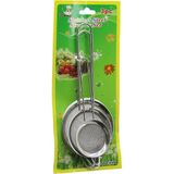 3pcs Set Mini= 5-7-8cm Tel Süzgeç Metal Çerçece Metal Sap=8.5-10.5-10.5cm