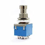 3PDT On/On/Off 3lü Anahtar AC 250V 3A 9 Pin Switch Anlık Basmalı Buton Ayak Pedal Elektro Gitar Efekt Kutusu Mandallama