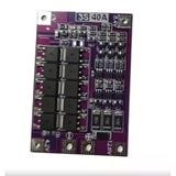 3S 40A Balanslı Lityum-İyon Bms Kartı (Mor Pcb)