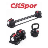 3’Ü 1 Arada Ayarlanabilir Ağırlık Seti 18 Kg Dambıl Halter Ve Kettlebell Fonksiyonlu Profesyonel Fitness Ekipmanı