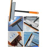 3'ü 1 Arada Cam Silme Aparatı - Çekçekli ve Mikrofiber Süngerli Pratik Ev Araç Pencere Temizleyici