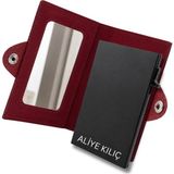 3'ü 1 Arada Kişiselleştirilebilir Hakiki Kadın Deri Cüzdan – Ayrılabilir Magsafe Kartlık - Rfıd Korumalı - Kırmızı