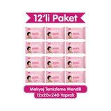 3’ü 1 Arada Makyaj Temizleme Mendili 240 Yaprak (12x20) - Yüz Göz & Dudak İçin, Yumuşak Dokulu
