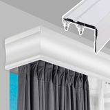3'ü 1 arada perde çubuğu sistemi - dekoratif saçaklı ayarlanabilir metal perde çubuğu - özel uzunlukta pencere uygulamaları için çift ray - çok yönlü perdelik çözümü