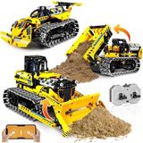 3'ü 1 Arada Teknoloji Buldozer, Rc Damperli Kamyon ve Şantiye Arabası ,452 Parça Inşaat Oyuncağı