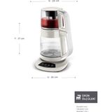 3'ü Birlikte Cam Çay Makinesi, Su Isıtıcı ve Mama Suyu Hazırlayıcı, 1700W, Sarı - Altın