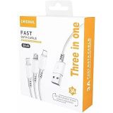 3ü1 arada USB Kablo. Şarj Kablosu, Çoklu Sarj Kablosu 3 Uçlu Type-c Uyumlu