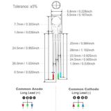 3v 5mm Şeffaf 4 Bacak Rgb Anot + Mantar Led 20adet