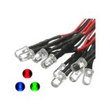 3v 5mm Şeffaf Flaşör Rgb Yavaş Mantar Led 0,22mm²20 Cm Kablolu 5adet