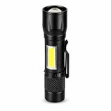 3W Şarjlı Led El Feneri 250 Metre Ip44 Micro Usb Kemer Klipsli Kutulu