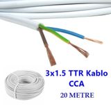 3x1.5 Cca Ttr Kablo Çok Telli 20 Metre Tam Kesit Kablo