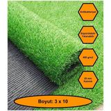 3X10 Metre Yapay Çim Halı, Lastik Taban, Yeşil Suni Halı, 20 mm Kalınlığında
