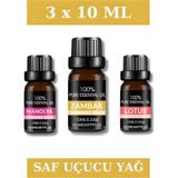 3X10 ml Esans Manolya , Zambak , Lotus Koku Buhurdanlık Yağı ve Aromaterapi Yağı - Şeffaf