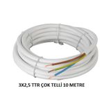 3X2.5 Ttr Topraklı İzolasyonlu 10 Metre Kablo