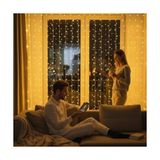 3x2 Metre Fişli 216 LED Saçak Işık Zinciri – Dekoratif Yılbaşı Aydınlatması, Ev, Salon, Balkon ve Perde Süslemeleri Için Işık Zinciri, Parti ve Doğum Günleri Için Özel Dekor
